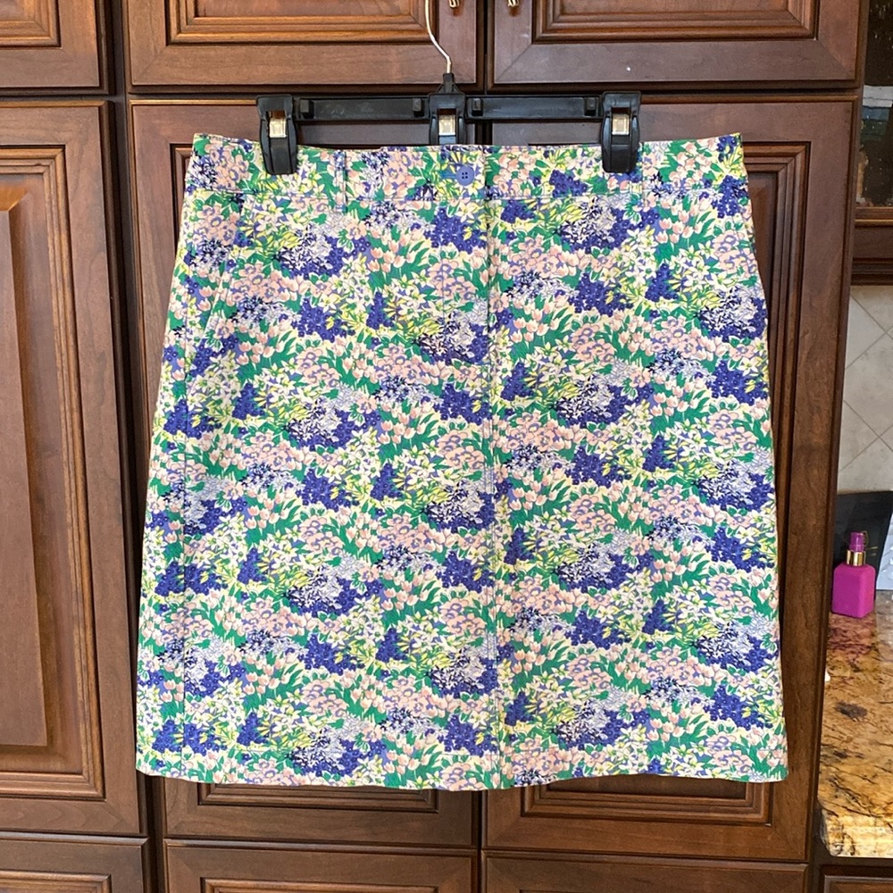 Talbots Floral Skirt - Green, Purple, Pink
